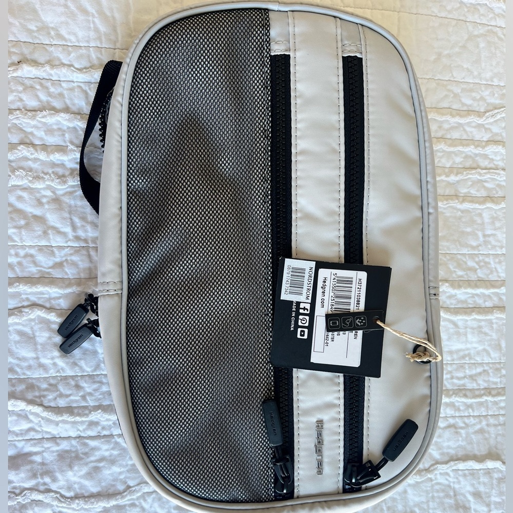 NWT Hedgren Range Gray and Black Sling Bag in Alabaster - Picture 2 of 6
